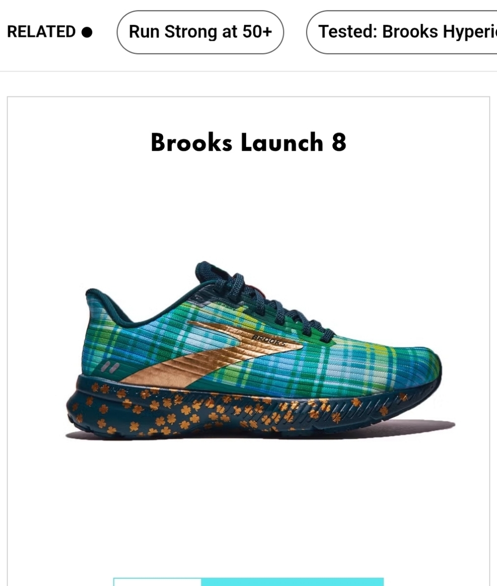Brooks Men Size 13 ST. PATTY"S Green Plaid Running Shoes,EUC - Picture 4 of 11